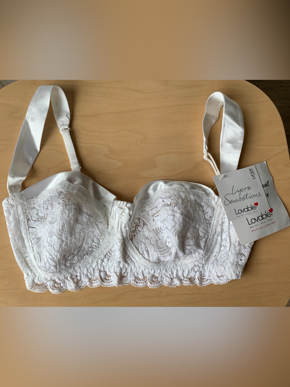 NWT Lovable Bridal White Lace and Satin Underwired Bra